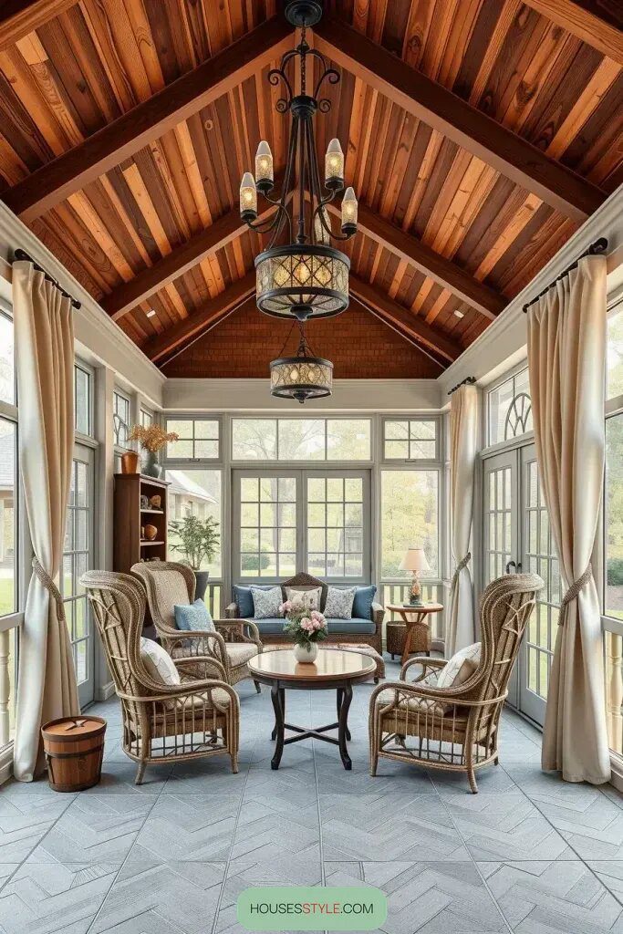Elegant Screened Porch With Vaulted Ceilings - photo 2