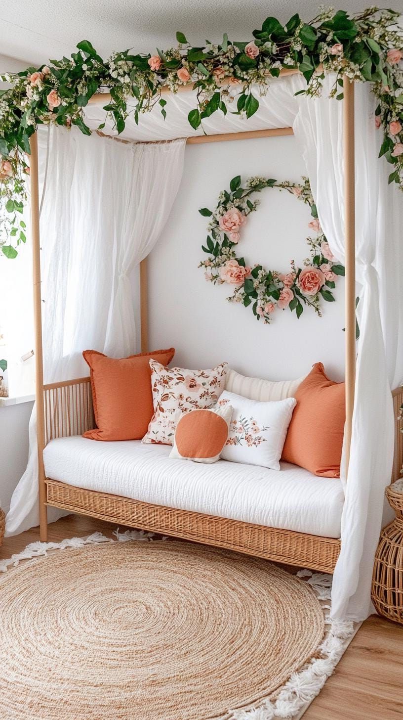 7. Secret Garden Nursery with Florals and Natural Textures - photo 3