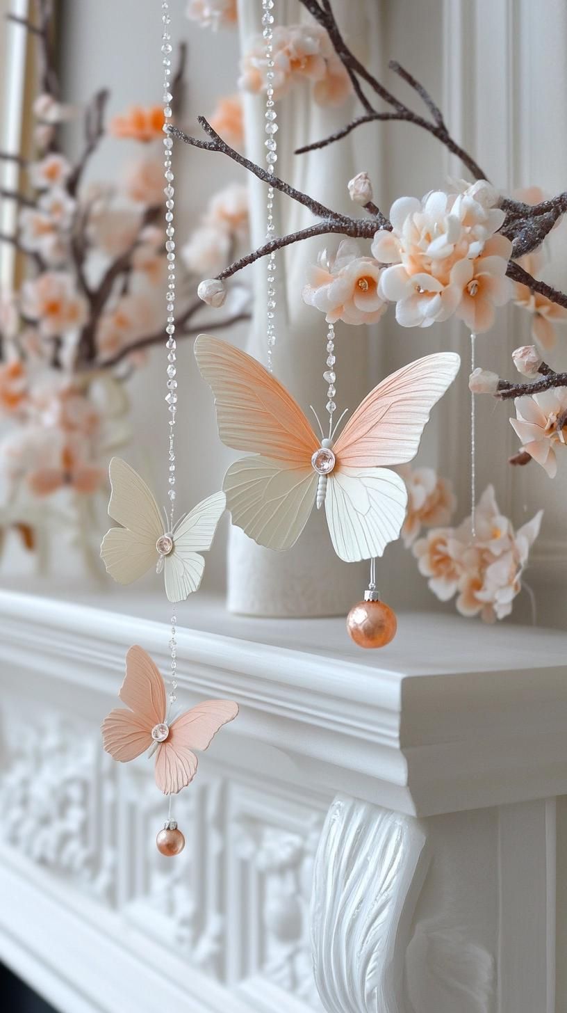 17. Crystal Butterfly Mantle Ornaments - photo 3