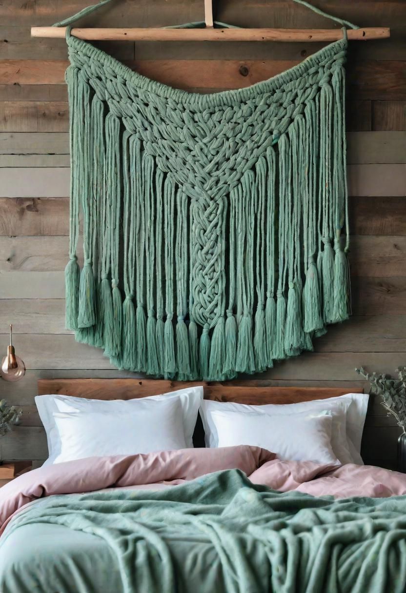 13. Sage and Pink Macrame Wall Art