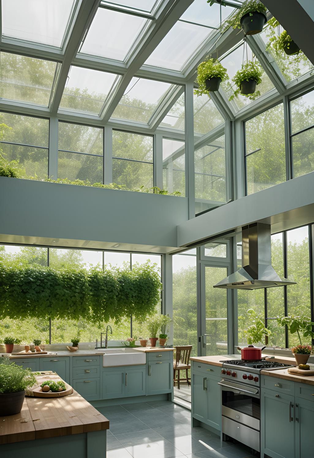 39. Greenhouse-Style Kitchen Ideas