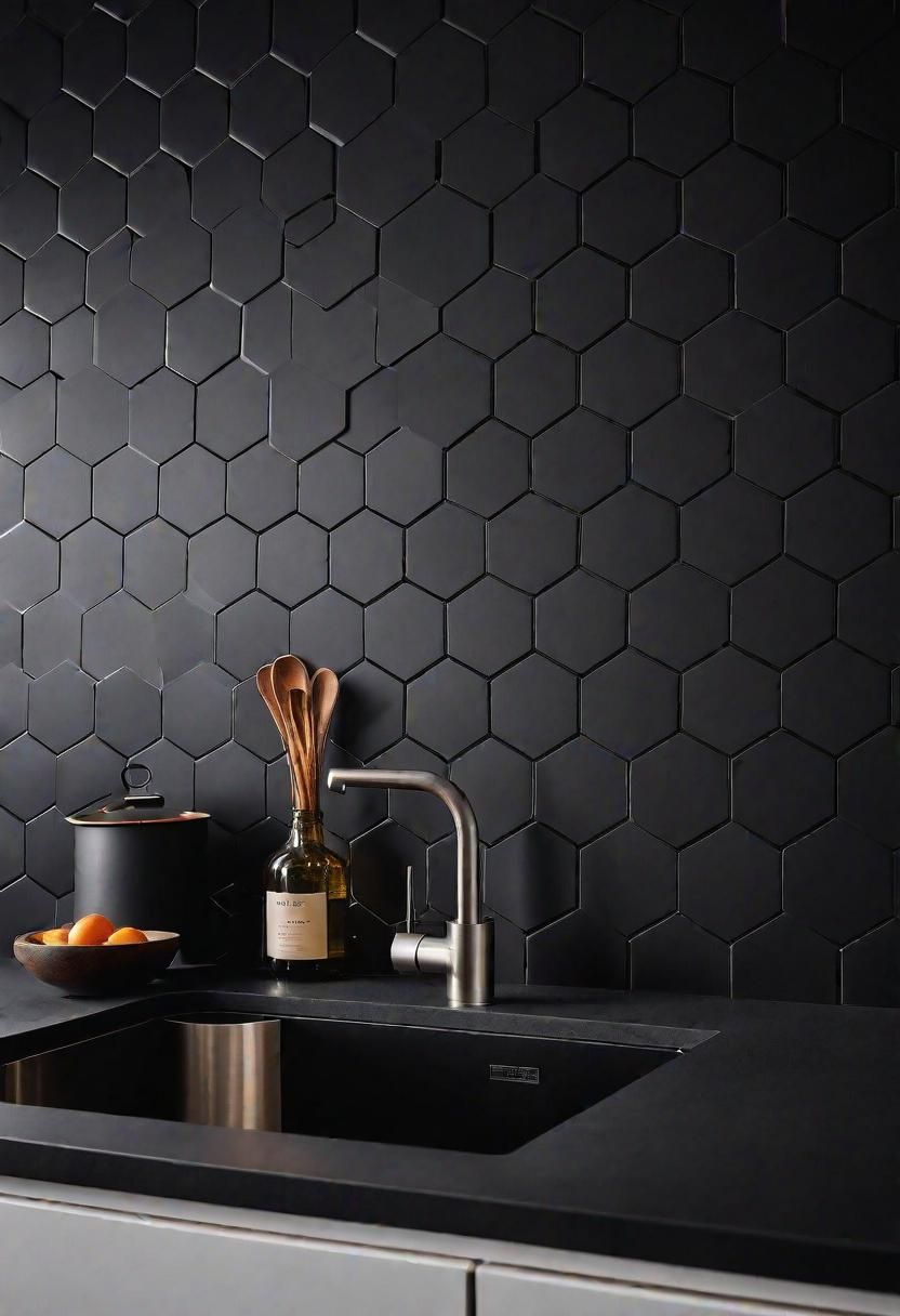 10. Trendy Hexagon Tile Backsplash - photo 2