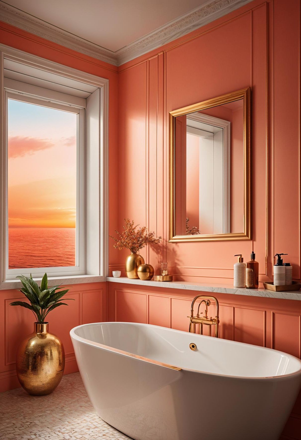 1. Radiant Sunset Coral for Bathrooms - photo 3