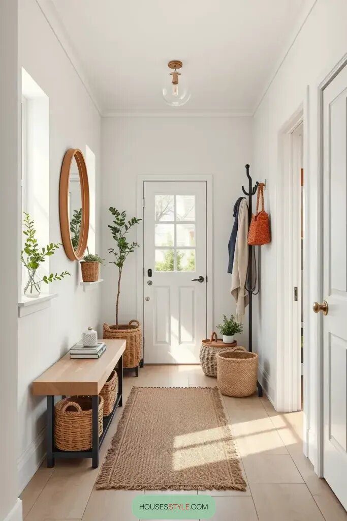 A Serene Nordic Rustic Hallway Vibe