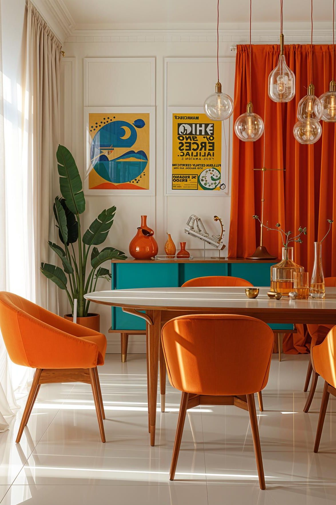 12. Colorful Mid-Century Dining Room Revival - photo 2