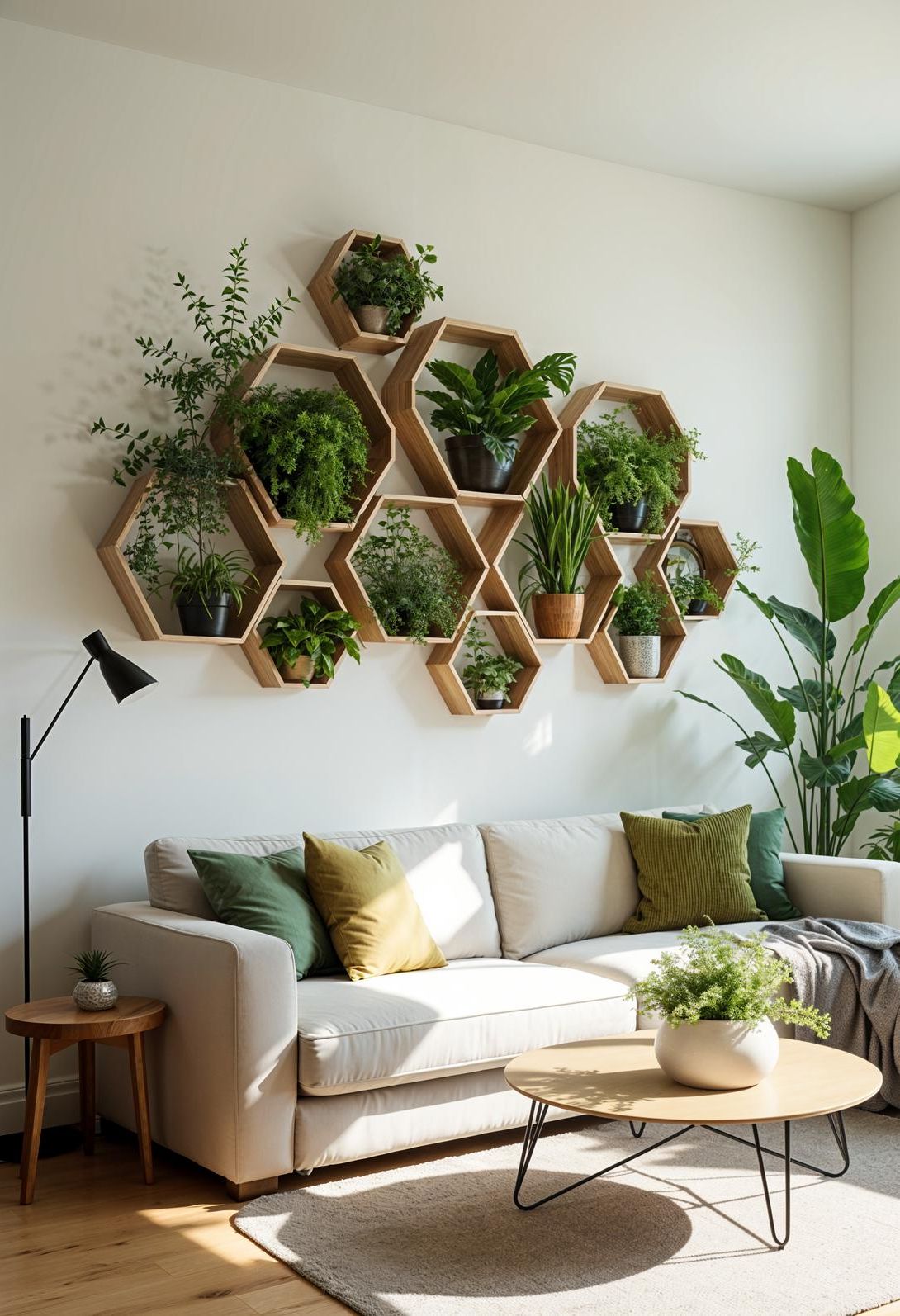 3. Unique Wall Decor with Hexagonal Shelves - photo 2