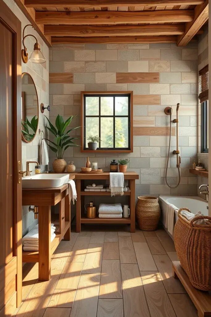 Eco-Friendly Wood-Look Bathroom Tile Options - photo 2