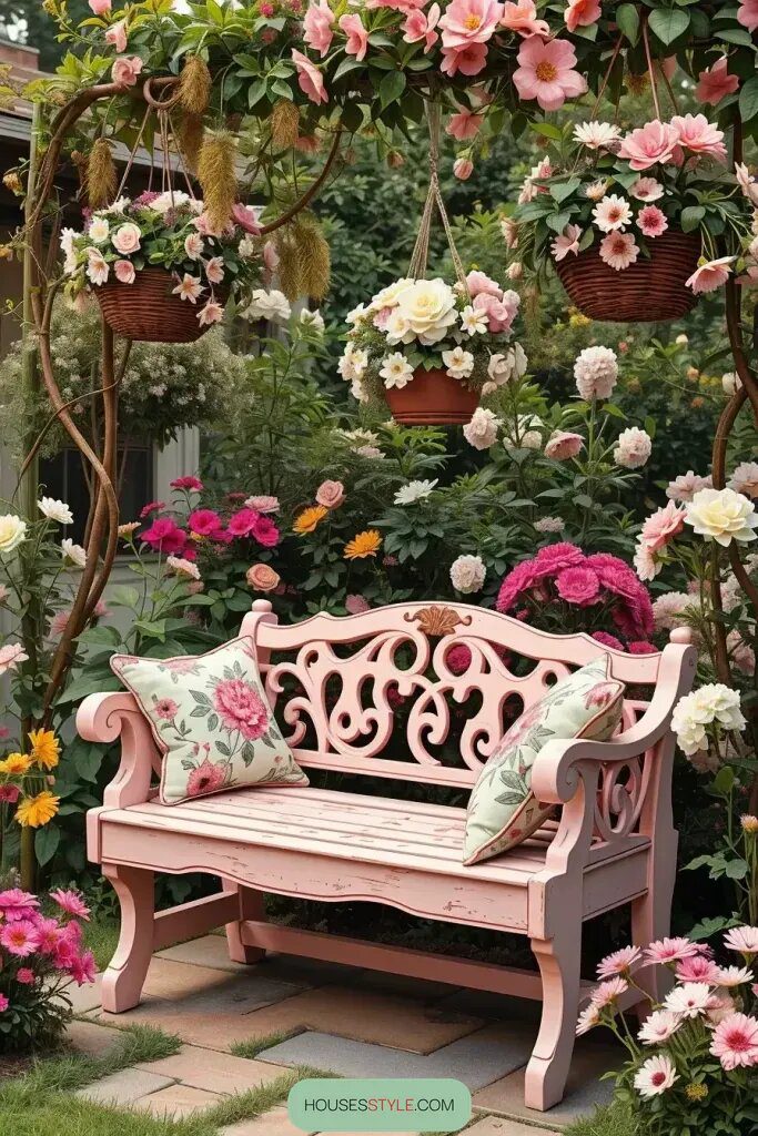 Painted Benches with a Chalky Finish