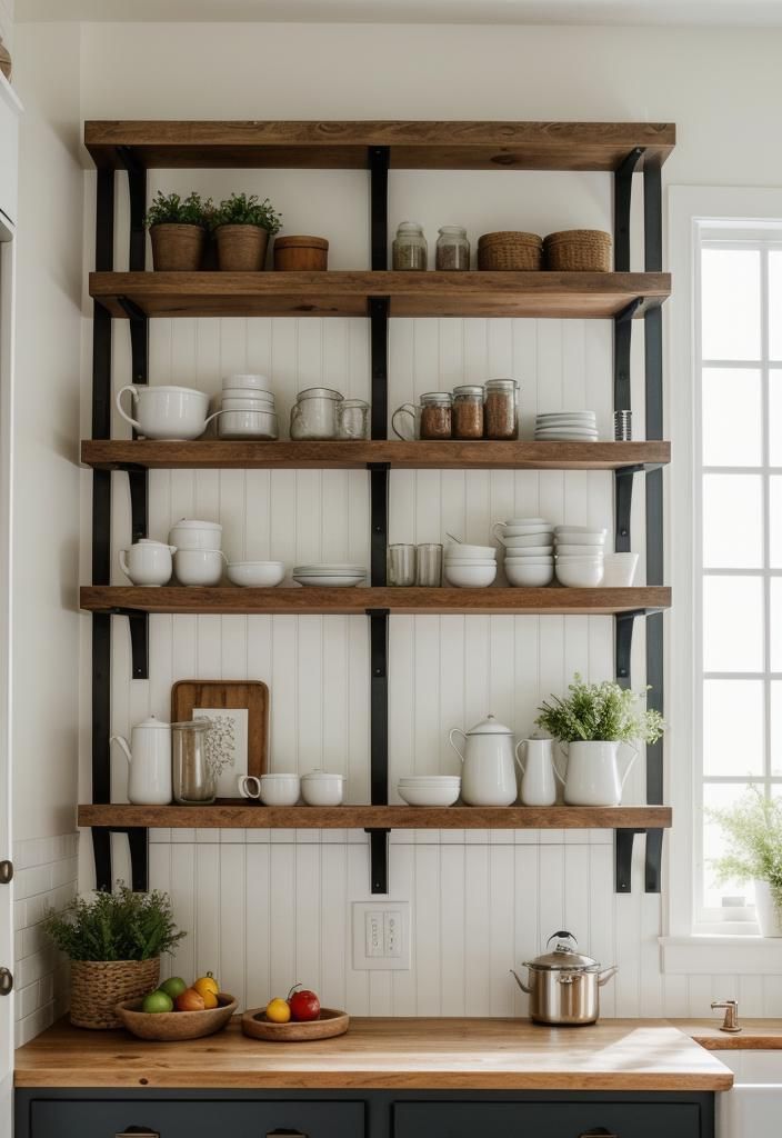 31. Chic Shelving to Display Dishes