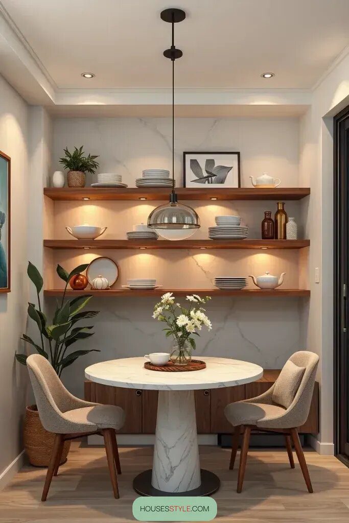 Floating Shelves Doubling as Built-In Buffets - photo 2