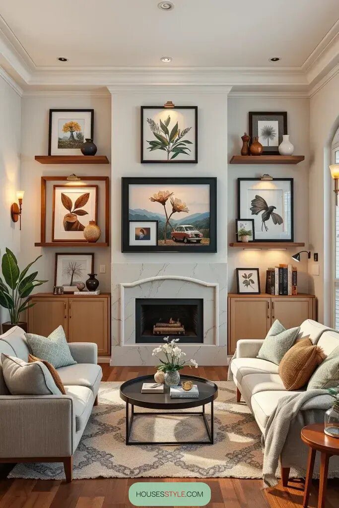 Building Dimension with Shadow Boxes and Layered Wall Decor