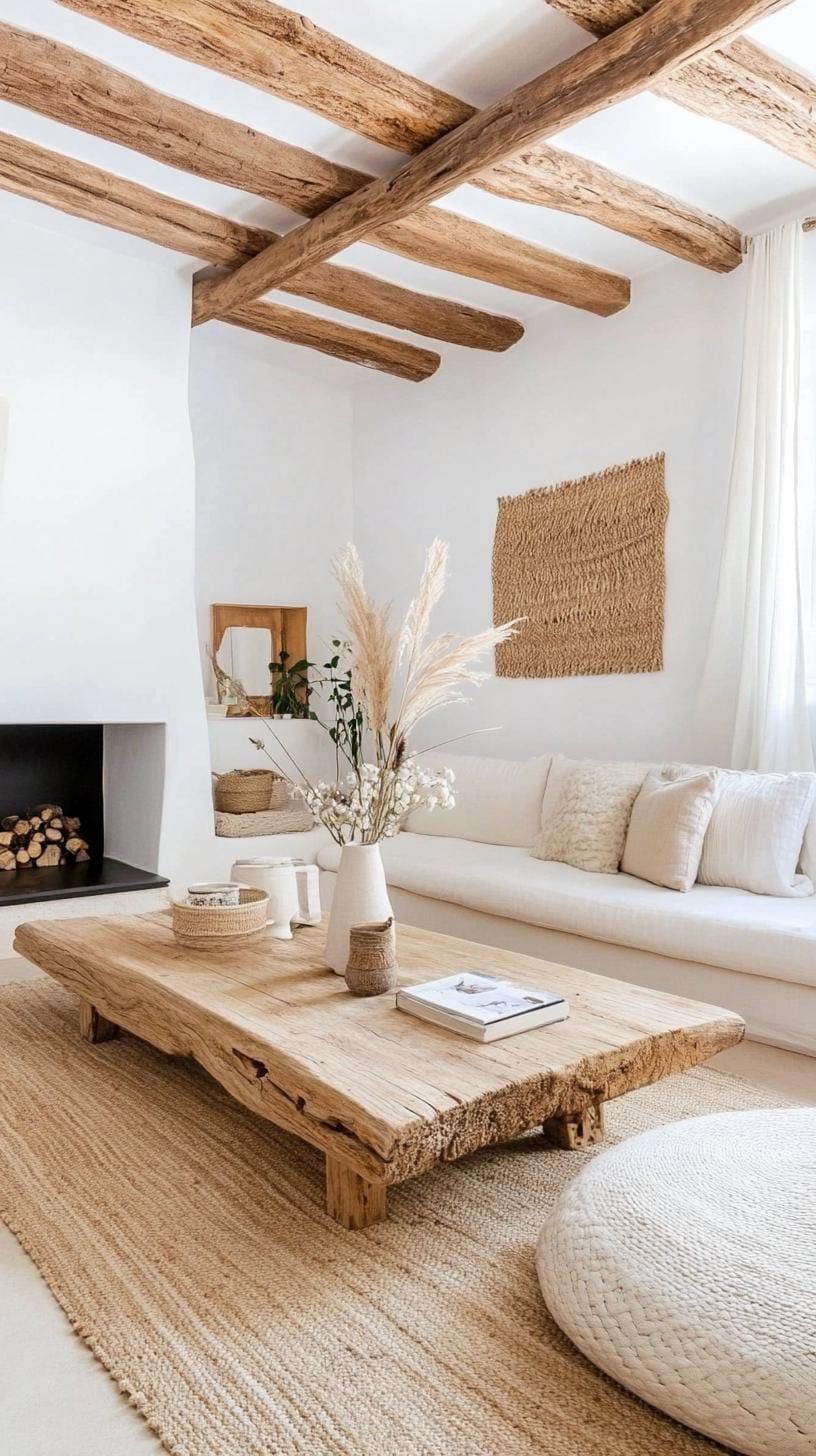 14. Wooden Beams With Minimalist Modern Furniture - photo 3