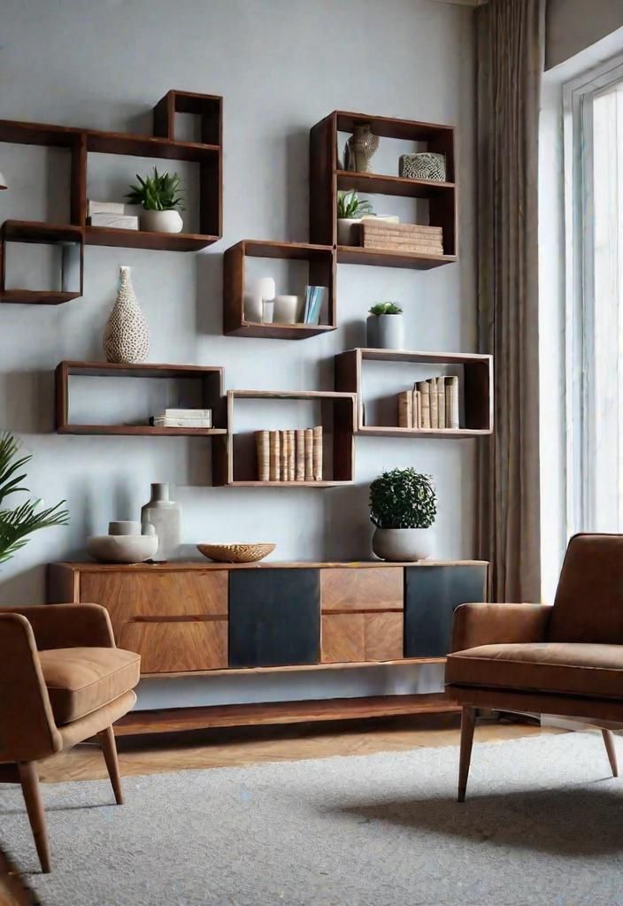 21. Geometric Wall Shelving Ideas