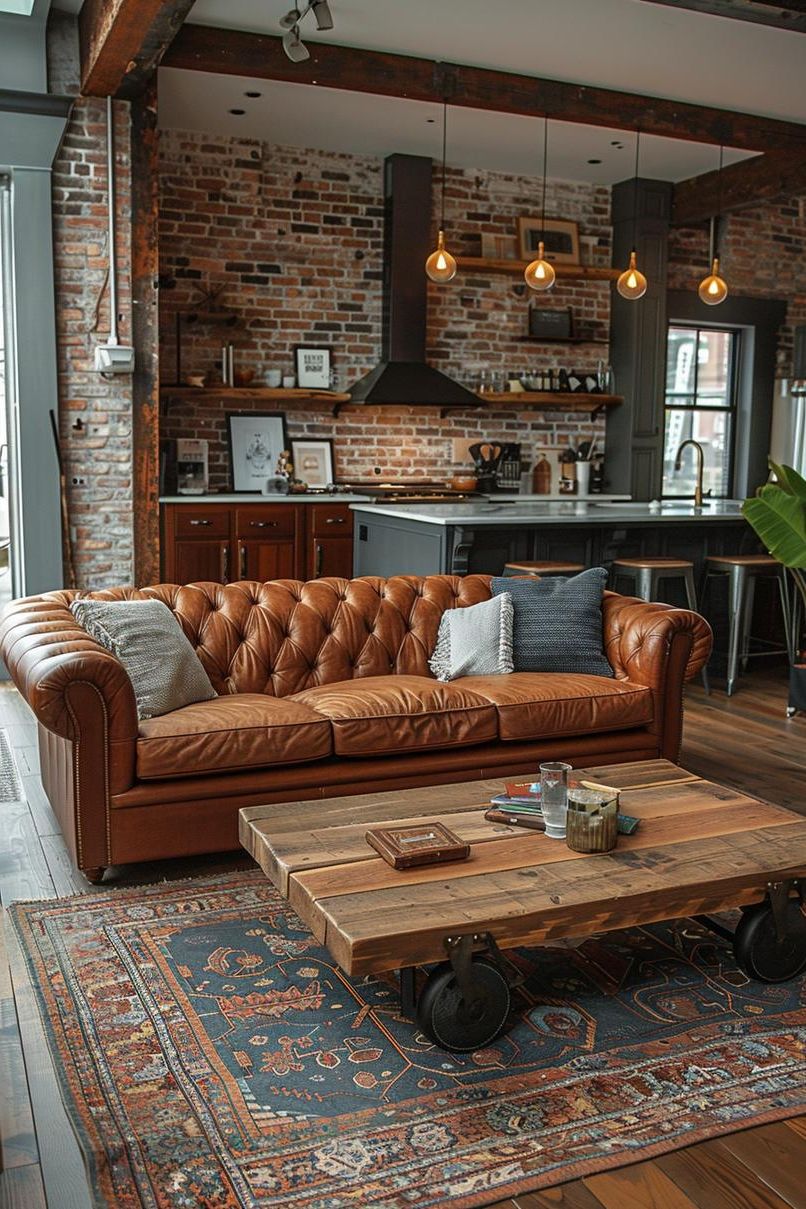 7. Rustic Industrial Living Room Ideas - photo 2