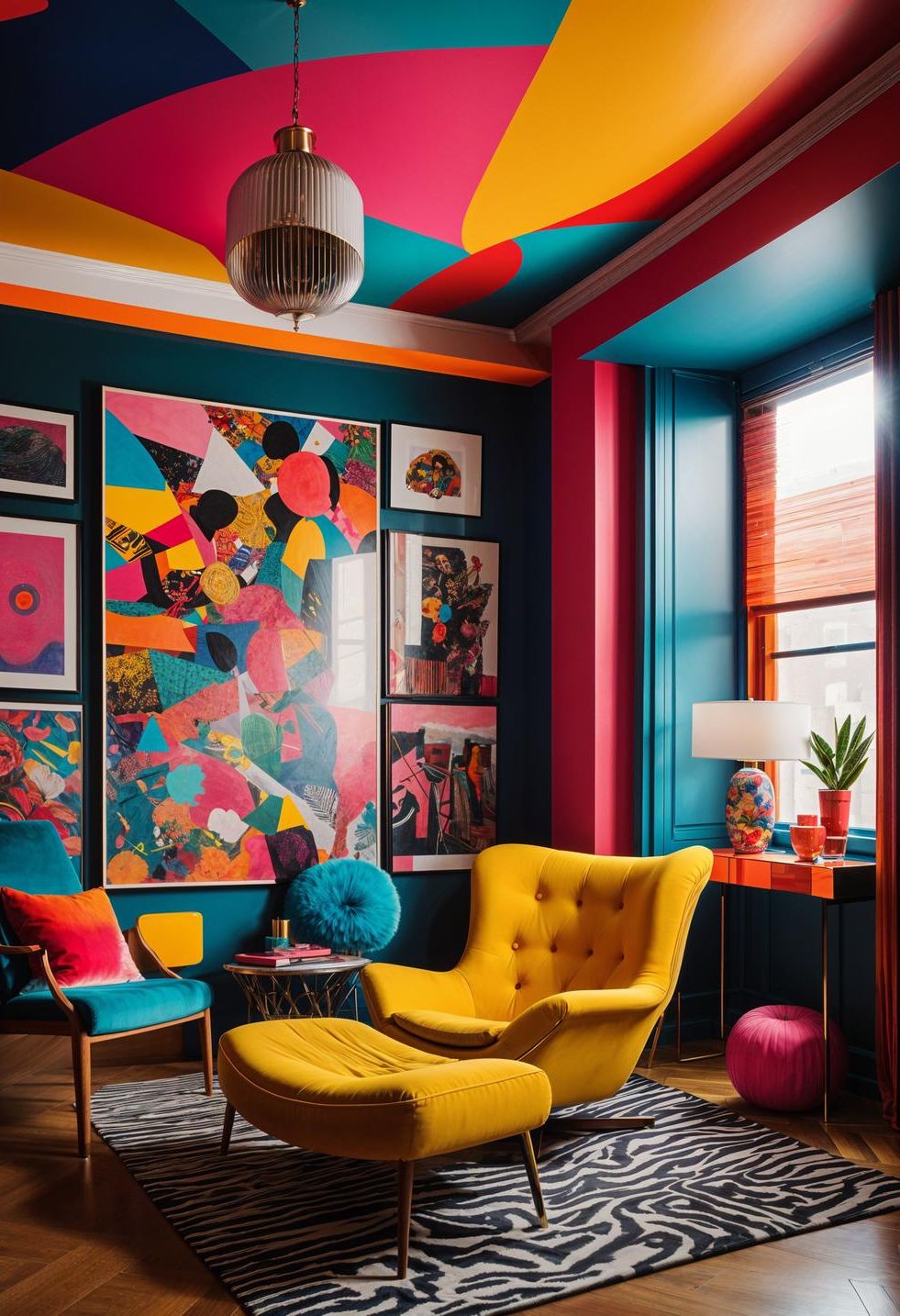 42. A Vibrant Pop Art Lounge Look