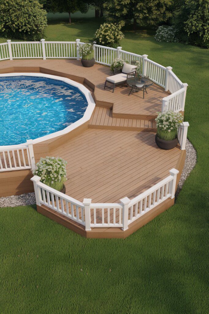 A Floating Deck With a Connecting Path