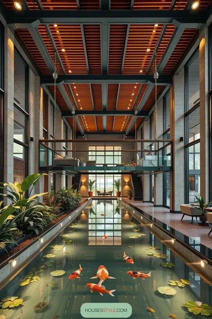 Floating Walkways Over Still Water