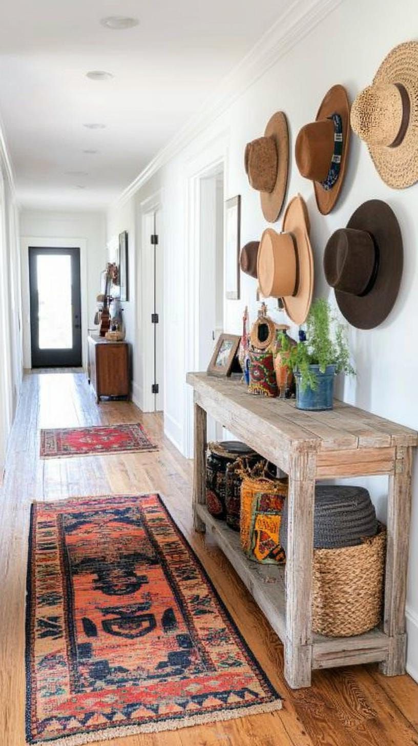 21. Entryway With Cowboy Hats and Collectibles
