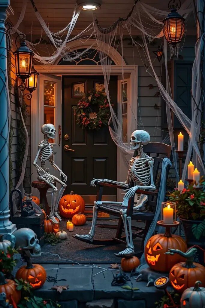 Friendly Skeleton Figures for a Halloween Welcome