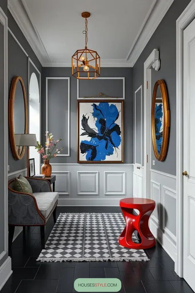 Bold Monochrome Accent Hallways