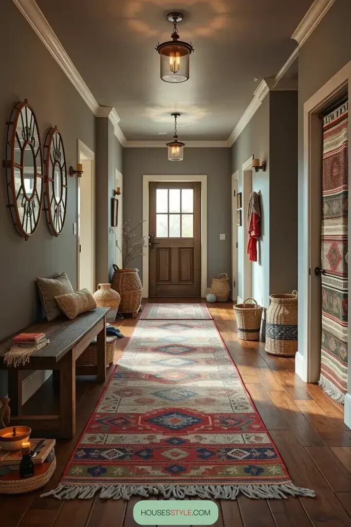 Layered Rugs for a Cozier Hallway