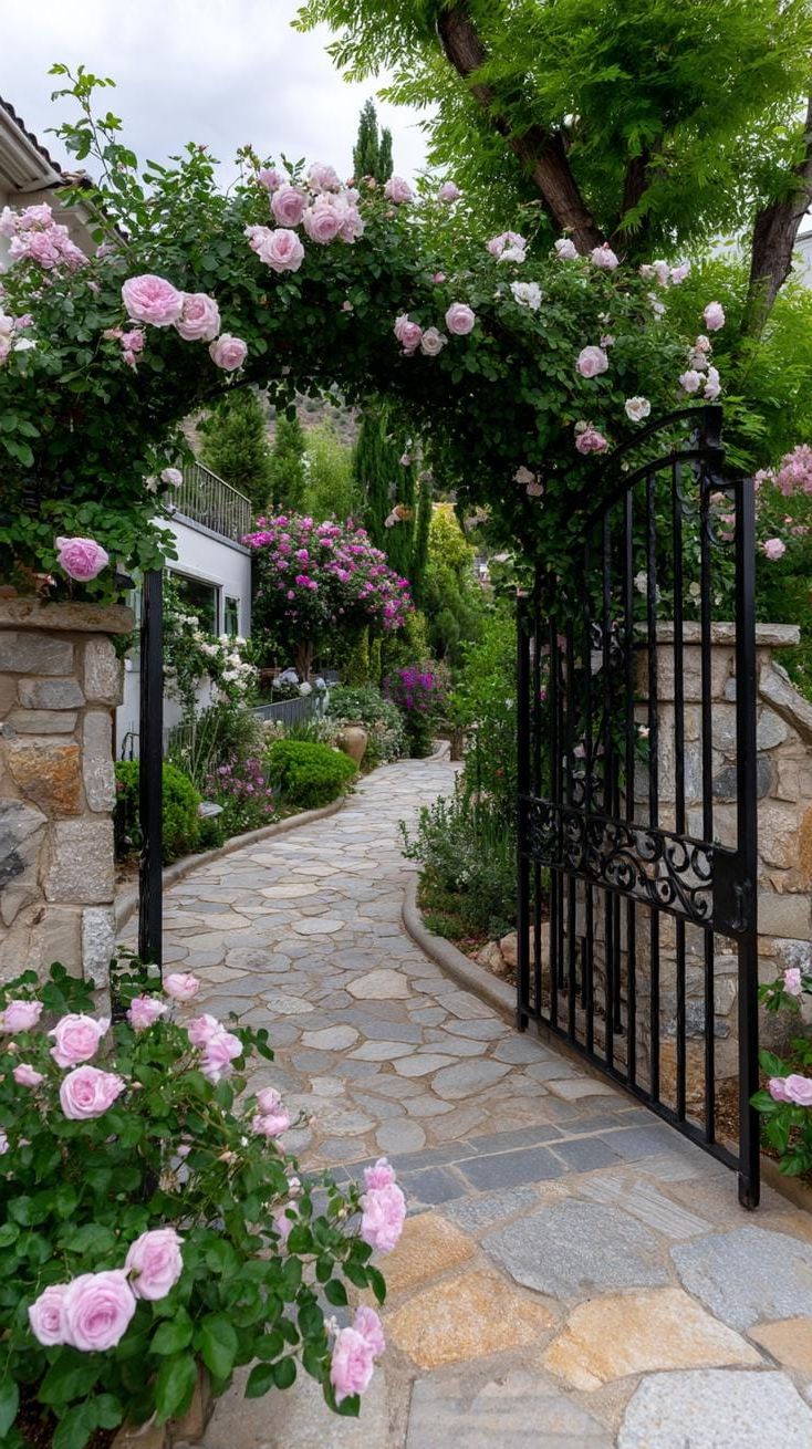 27. Aged Archway Wrapped in Blooming Vines - photo 2