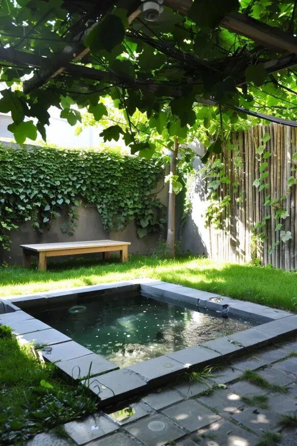 A Cozy Pool Set Beneath a Lush Canopy