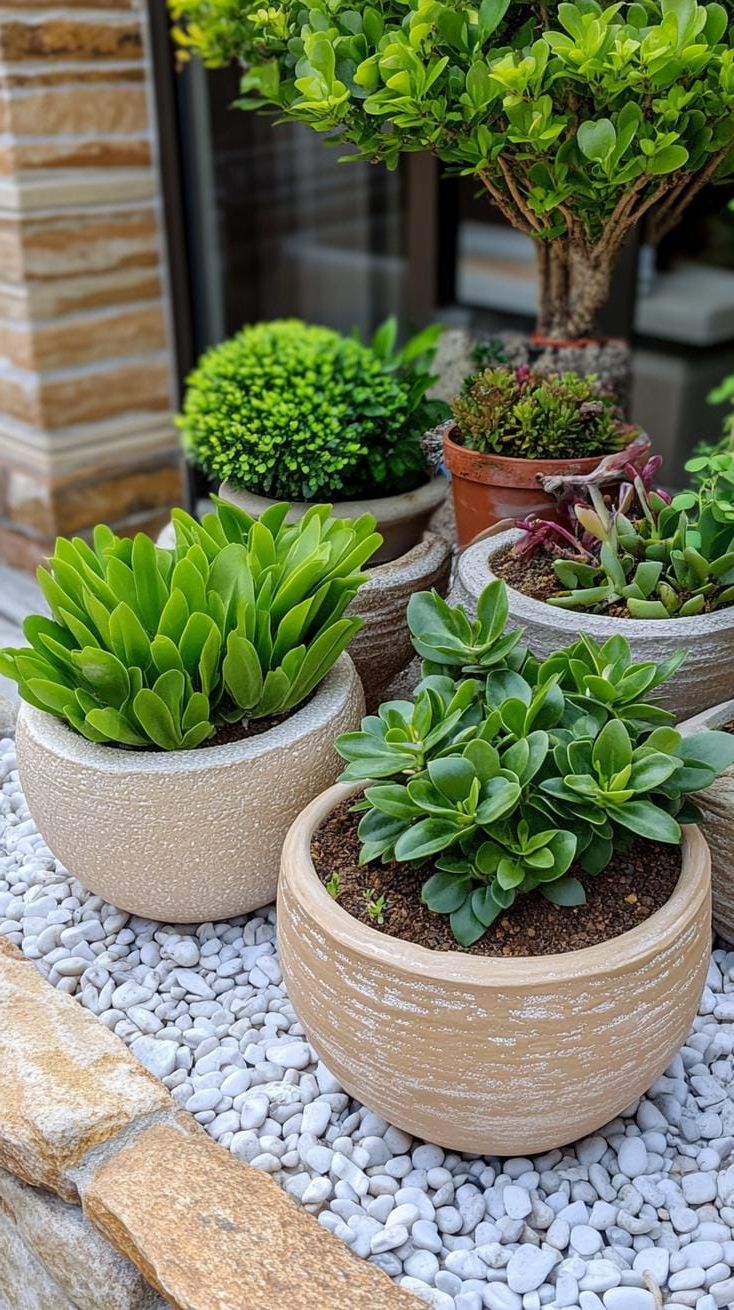14. Potted Plants Set in Gravel and Pebbles - photo 2