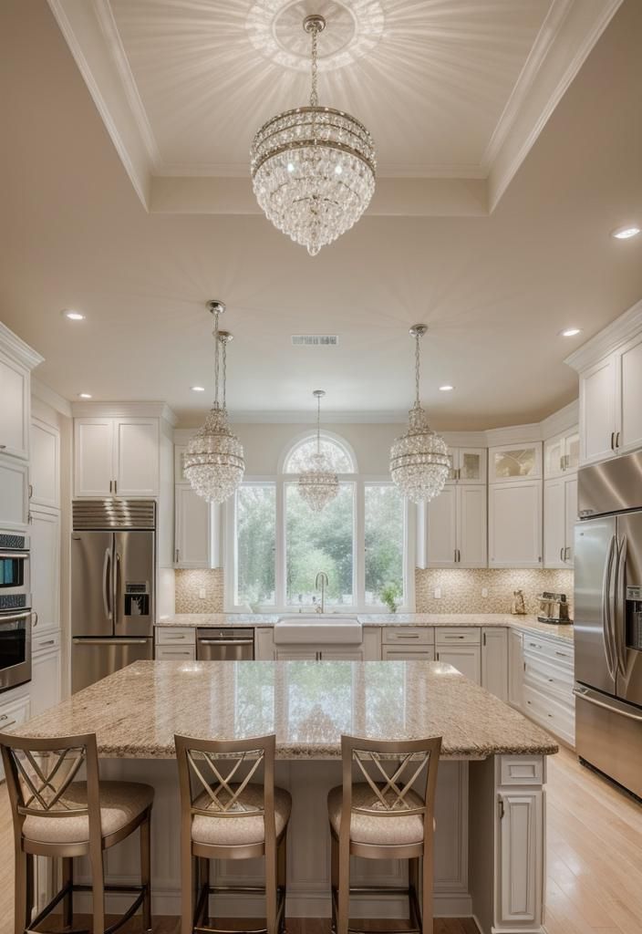 25. Luxurious Mirrored Kitchen Island