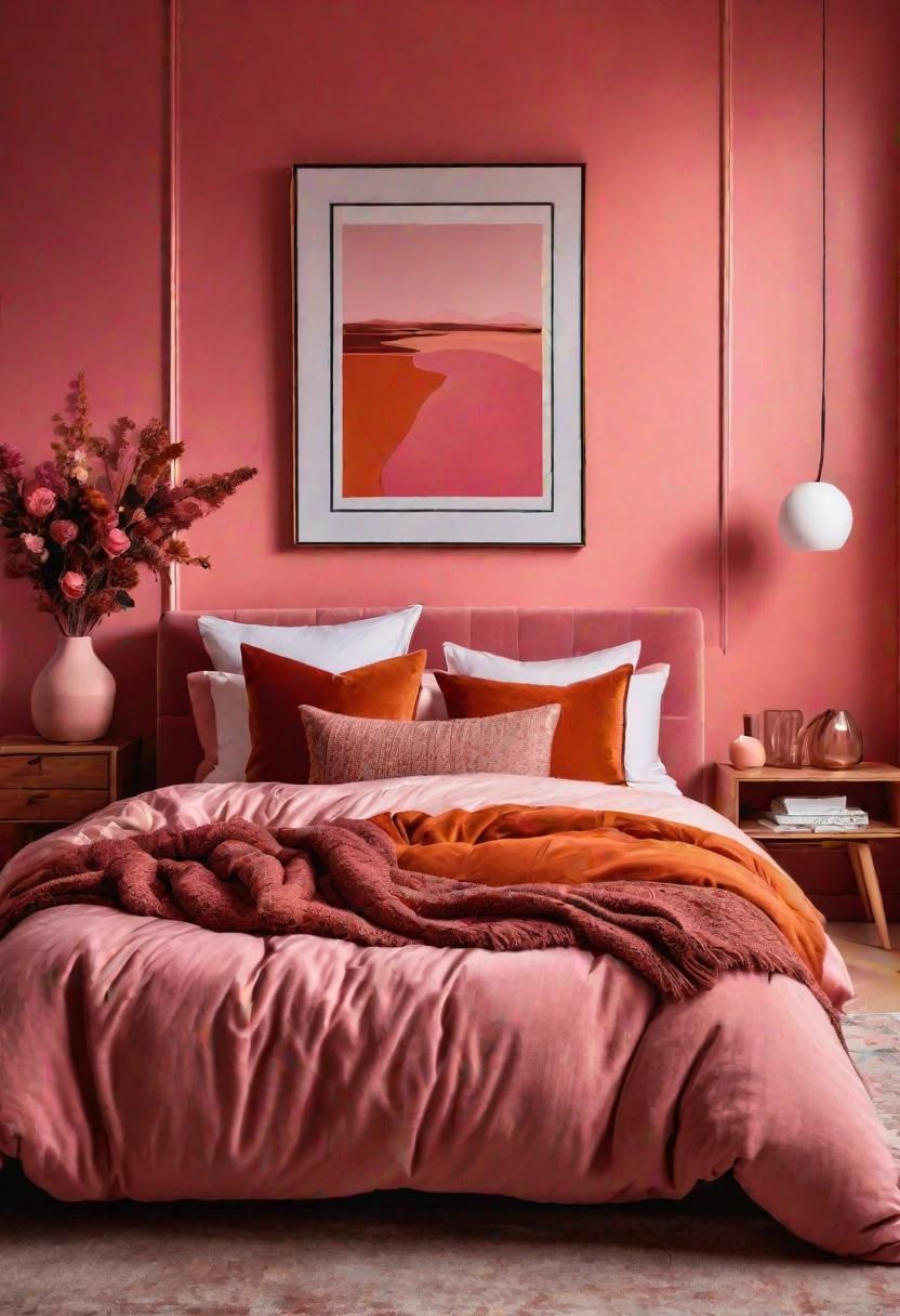 57. Eclectic Pink Bedroom Styling