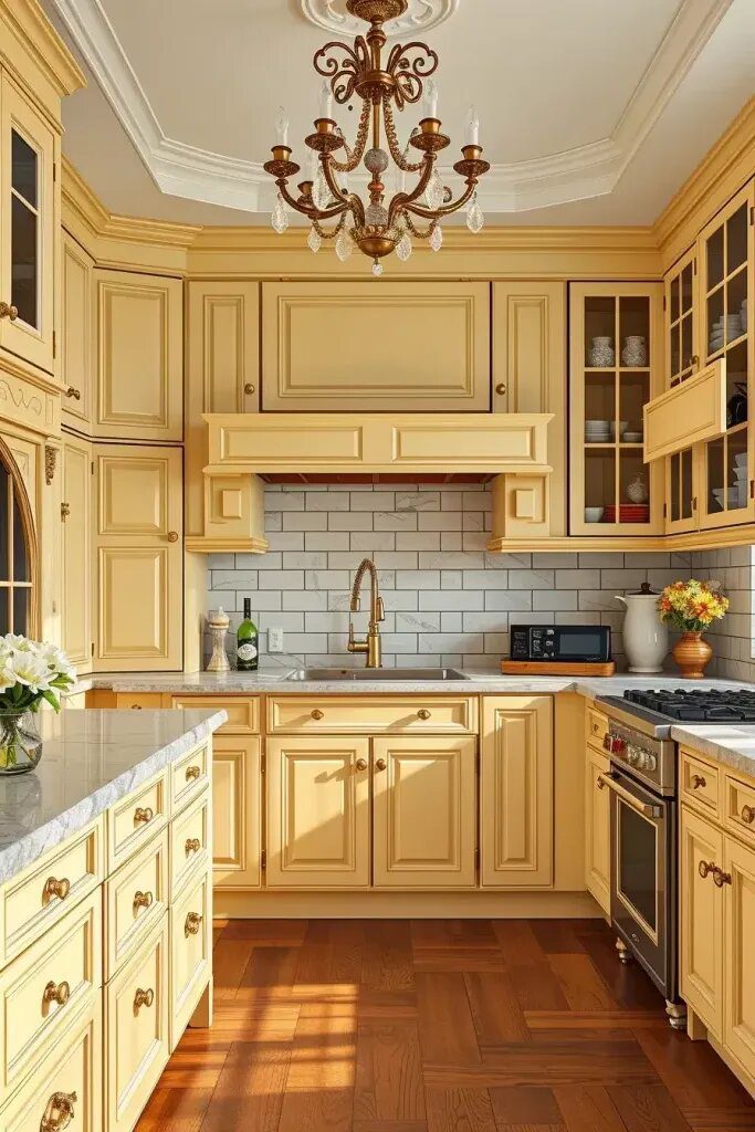 Warm Yellow Cabinets for a Classic Look