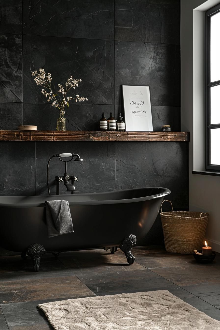 10. Striking All-Black Bathroom Looks - photo 2