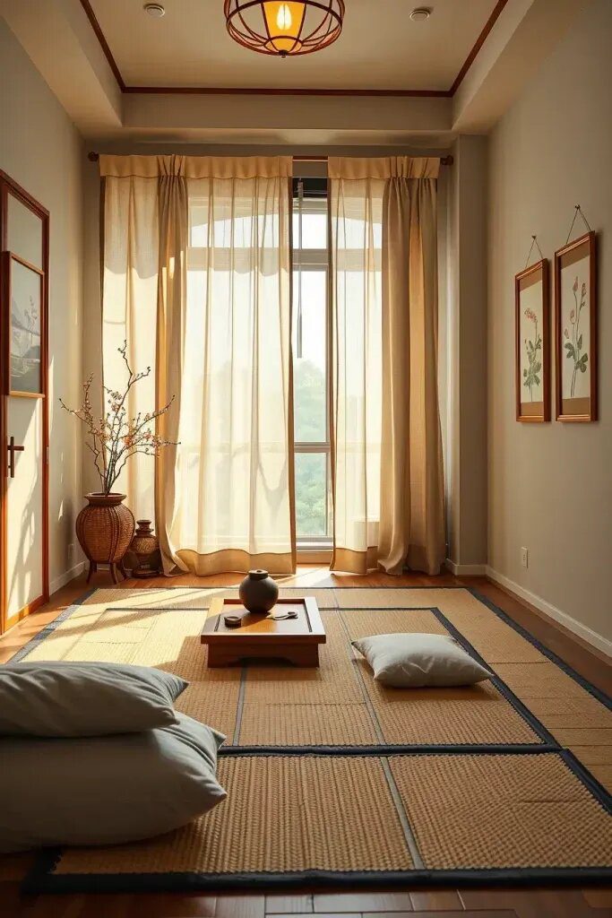 Tatami-Inspired Rugs for a Zen Corner