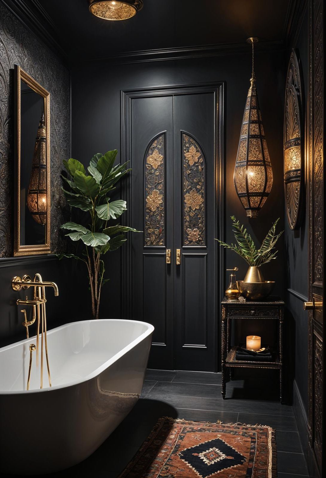 5. Charcoal Boho Bathroom Retreat - photo 2