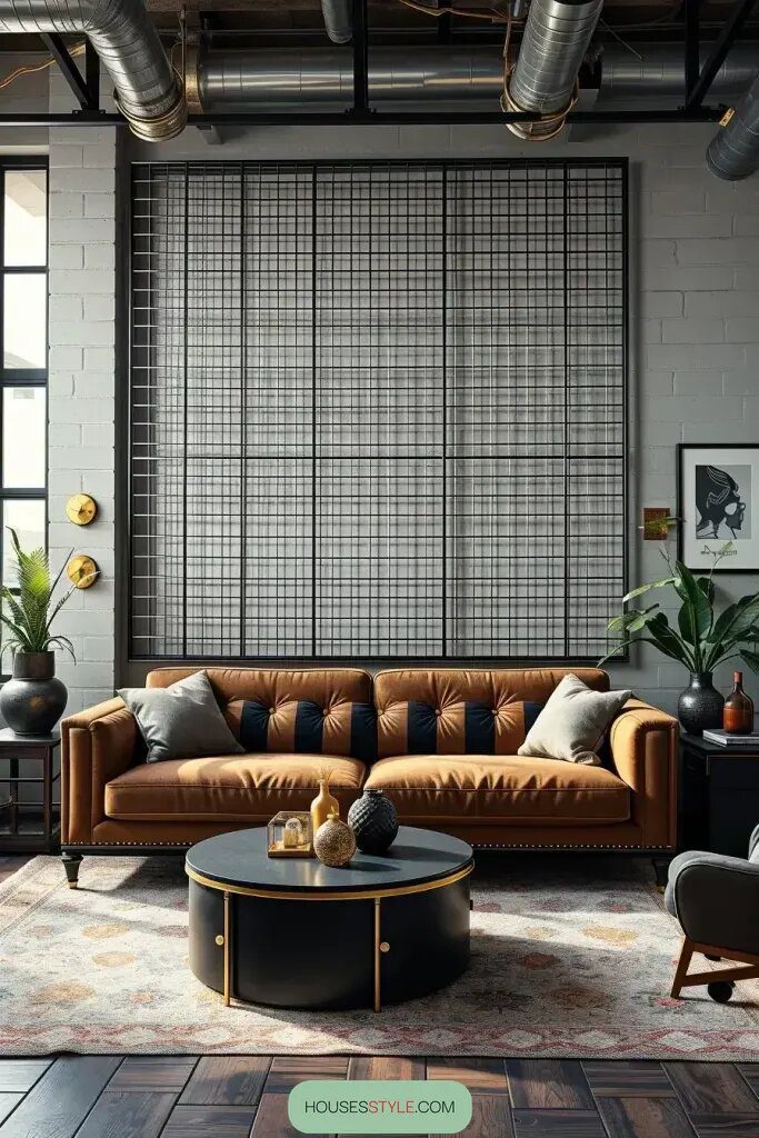 Set Cozy Upholstered Chairs Against Wall Grids - photo 2