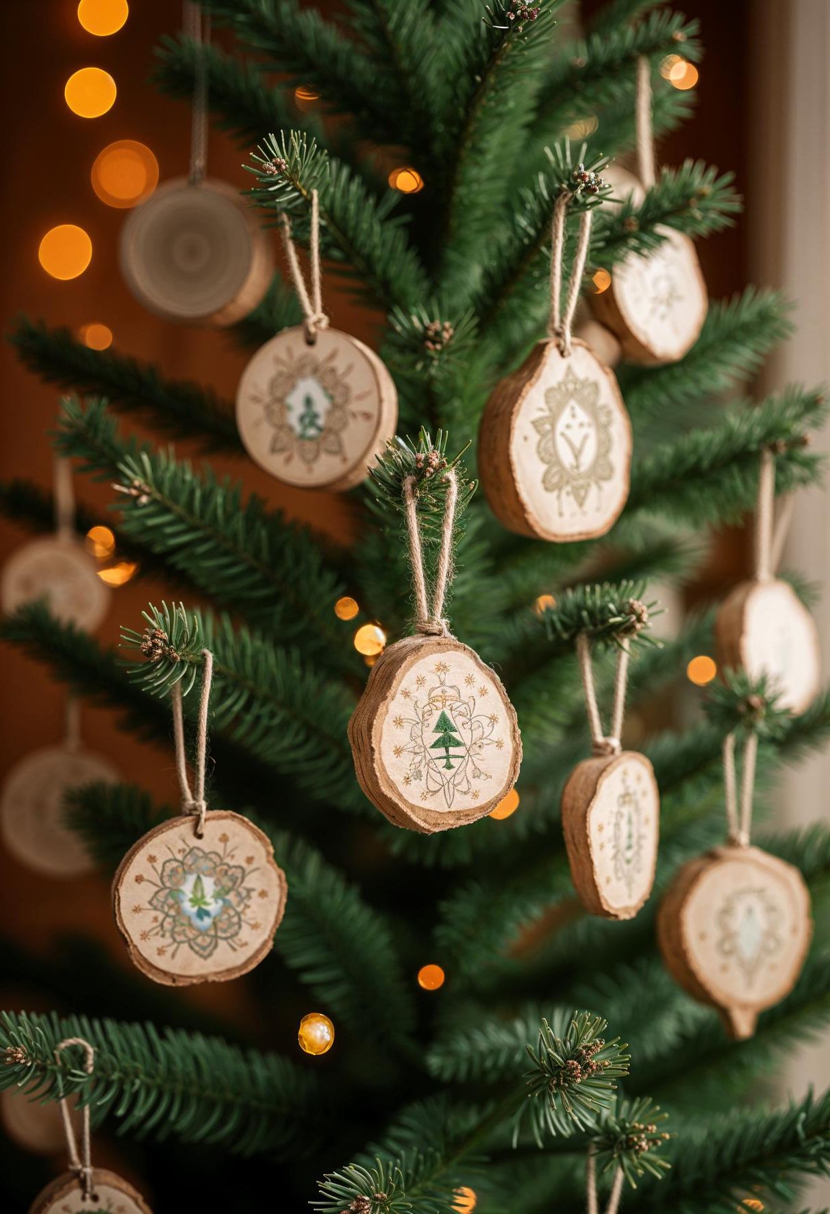 15. Folk Art Wood Ornaments