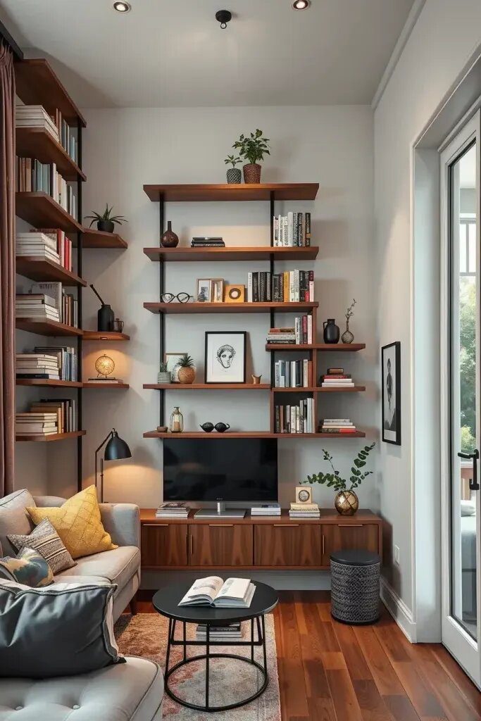 1. Tiered Wall Storage For Tight Spaces