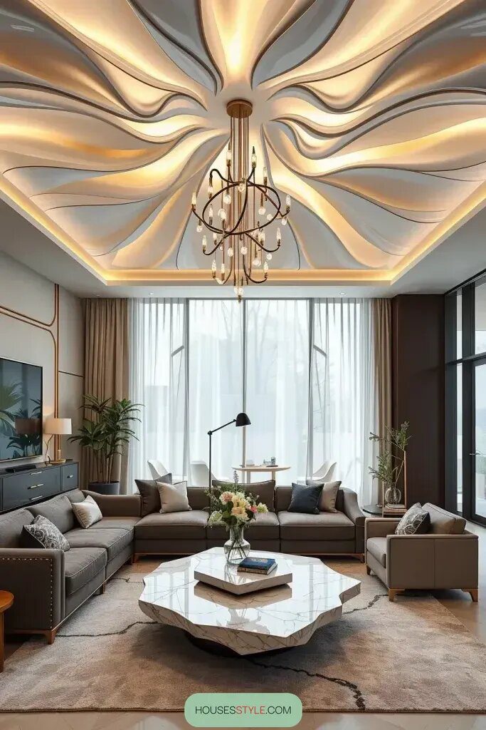 Bold Interiors Featuring Abstract Ceiling Treatments - photo 2