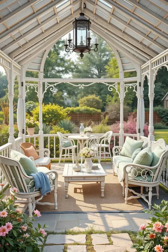 Gentle Color Hues for a Calm Gazebo