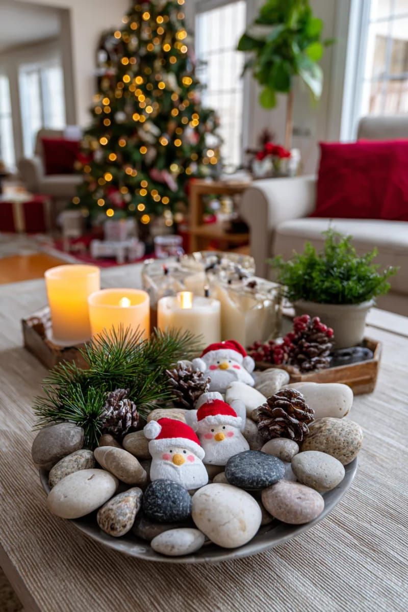 6. Painted Santa Rocks for Mantel Display - photo 2