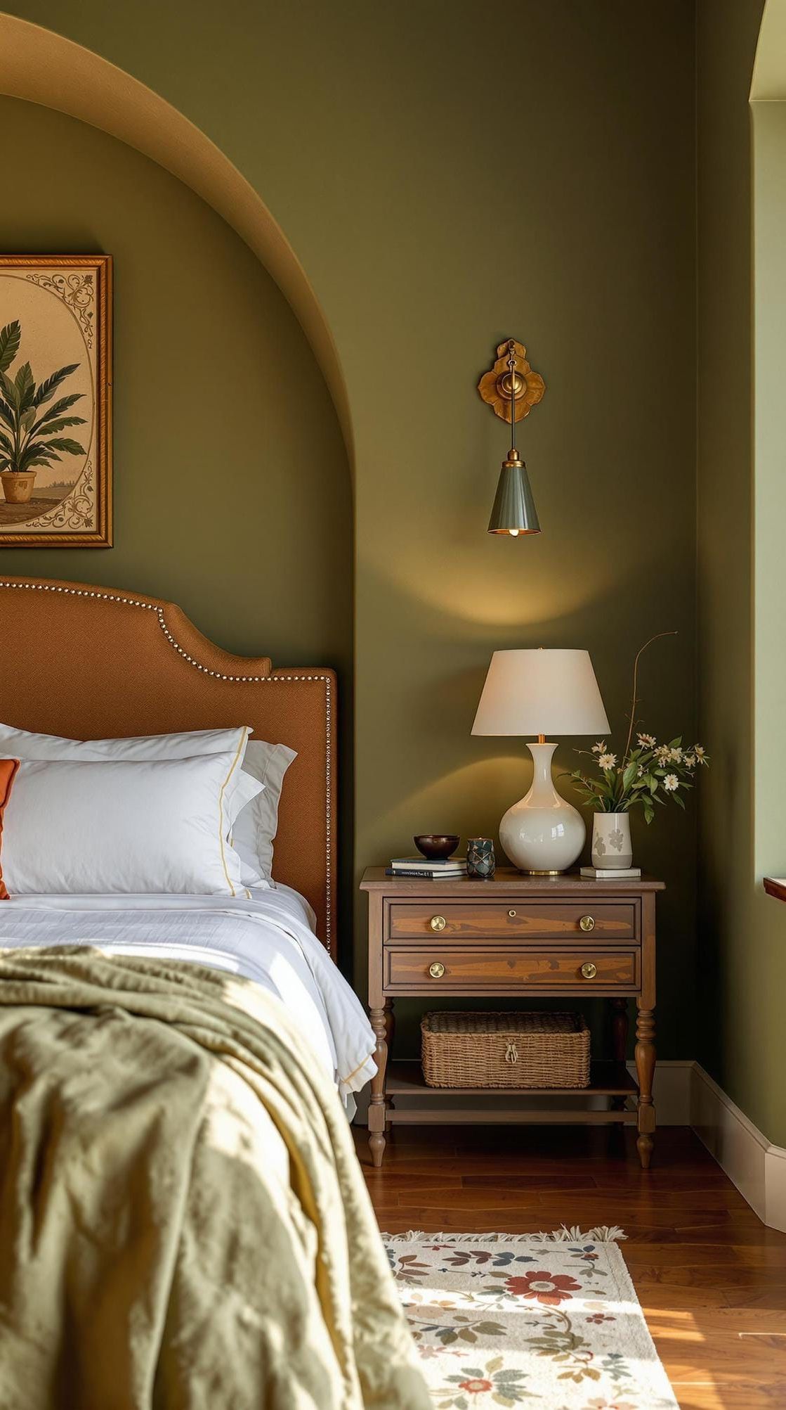 11. Mediterranean Olive Green and Terracotta Bedroom - photo 2