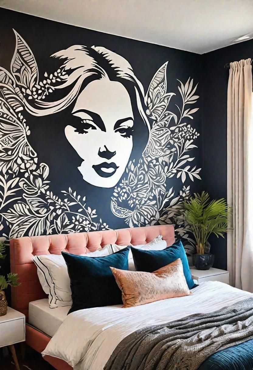 19. Easy DIY Stencil Mural - photo 2