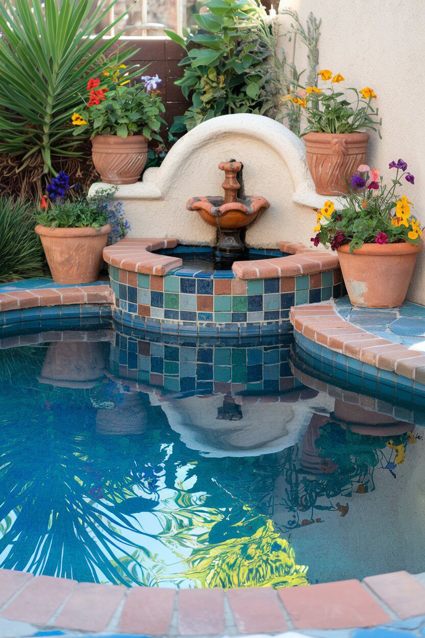6. Mediterranean-Style Tiled Pool