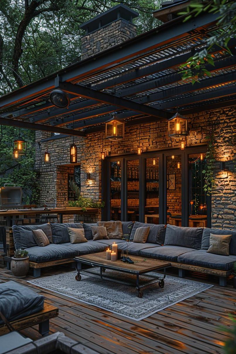 8. Industrial-Style Patio Roof Looks