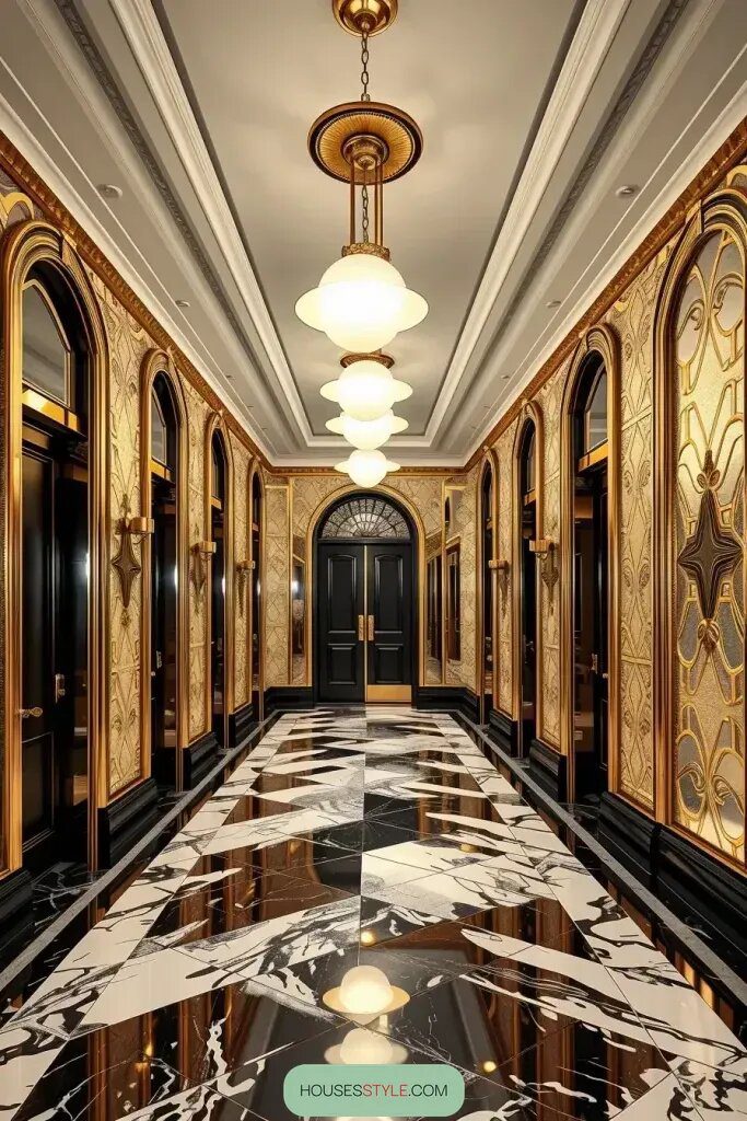 A Modern Twist on Art Deco Hallways