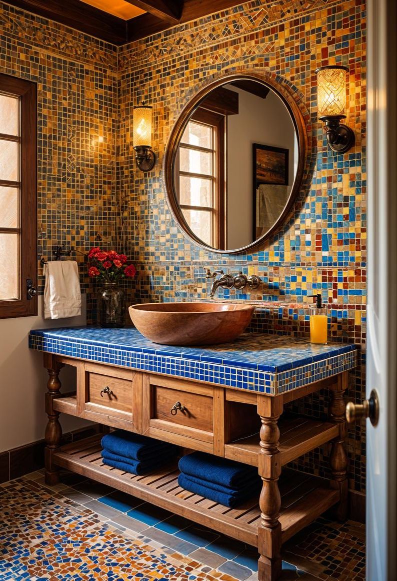 7. Mediterranean Mosaic Vanity Inspiration - photo 3