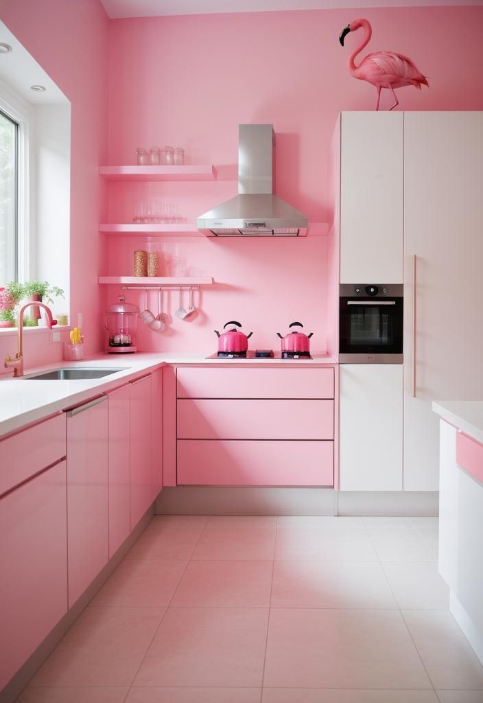4. Flamingo Pink Wall Statement