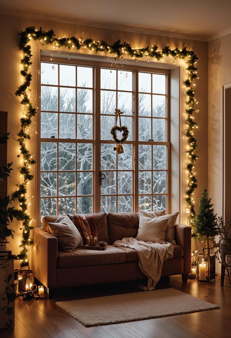 4. Enchanting Holiday Window Decor