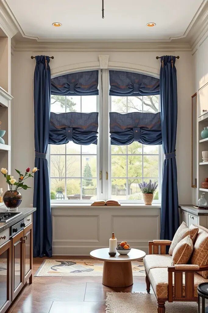 Sage and Navy Window Treatment Ideas - photo 2