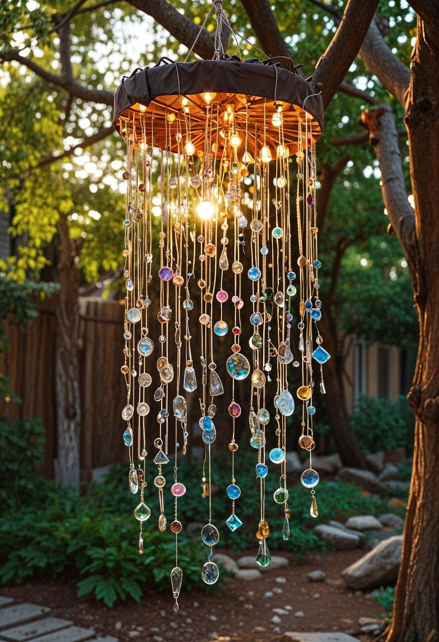 13. Handmade Glass Bottle Wind Chimes - photo 2
